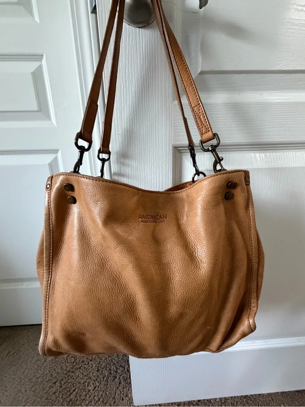 American Leather Co. Lenox Triple Entry Leather Satchel